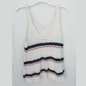 Crochet American Eagle Striped Tank Top